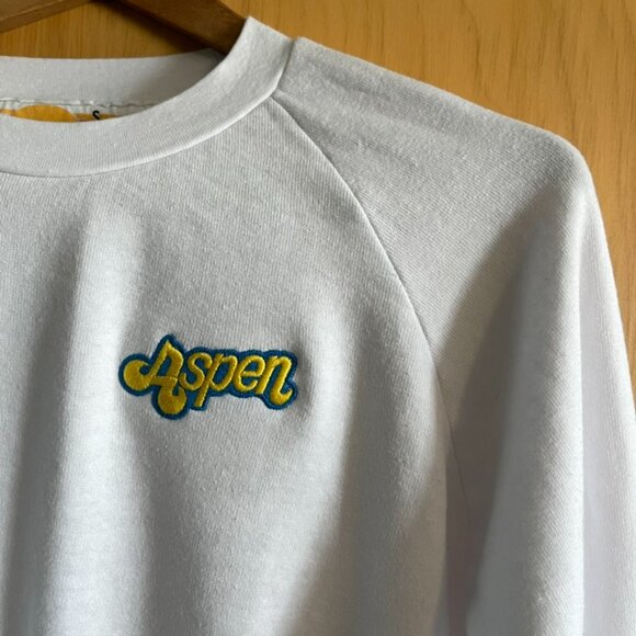 Aviator Nation White Aspen Cropped Sweatshirt Small - Picture 2 of 9